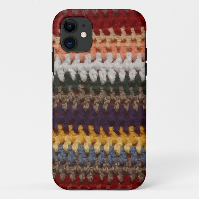 Capa Para iPhone 11 Listras de confecção de malhas (Verso)