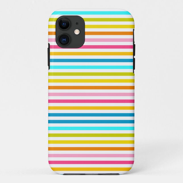 Capa Para iPhone 11 listras de doce verão primavera estilo chique (Verso)