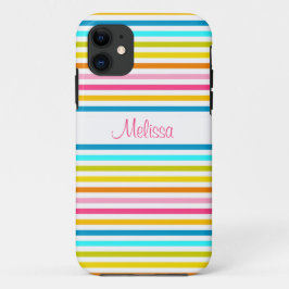 Capa Para iPhone 11 listras de doce verão primavera estilo chique