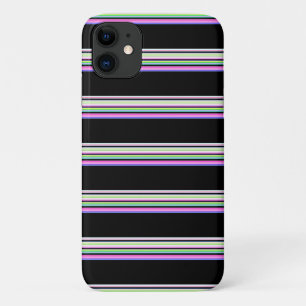 Capa Para iPhone 11 Listras de neon coloridas fofas