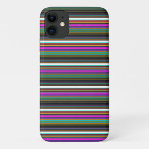 Capa Para iPhone 11 Listras de neon coloridas fofas