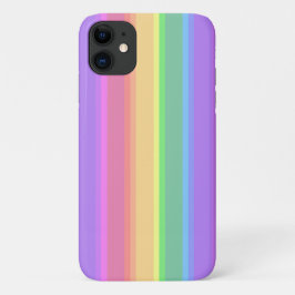 Capa Para iPhone 11 Listras do arco-íris do Pastel