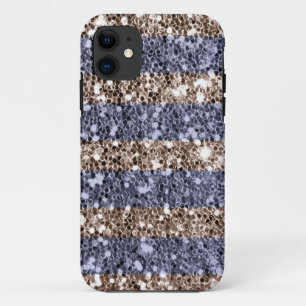 Capa Para iPhone 11 Listras femininos do olhar do brilho na prata