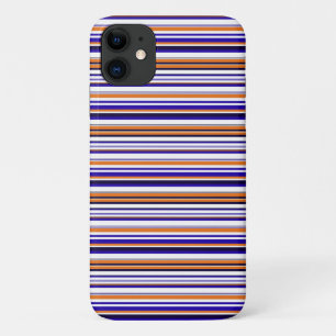Capa Para iPhone 11 Listras laranja azuis fofas