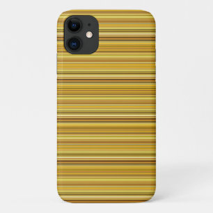 Capa Para iPhone 11 Listras marrons douradas fofas