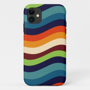 Capa Para iPhone 11 Listras onduladas retroativas dos anos 70