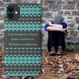 Capa Para iPhone 11 Listras Pleadas - Carvão e Azul Aqua