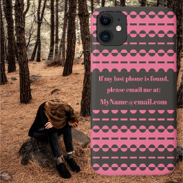 Capa Para iPhone 11 Listras Pleadas em Carvão e Salmão - Rosa