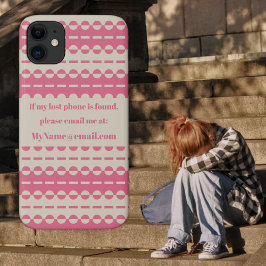 Capa Para iPhone 11 Listras Pleadas em Creme Profundo e Salmão Rosa