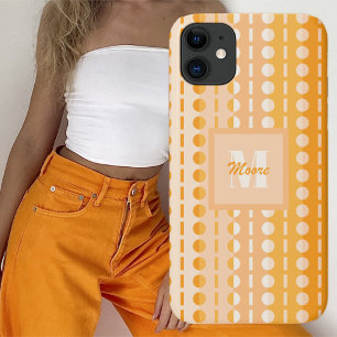 Capa Para iPhone 11 Listras Pleadas - Laranja claro a escuro