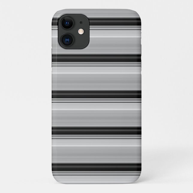 Capa Para iPhone 11 Listras pretas cinzas fofas (Verso)