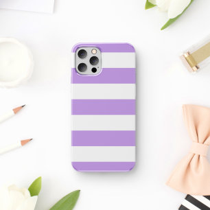 Capa Para iPhone 11 Listras Roxas, Listras Brancas, Padrões Lançados