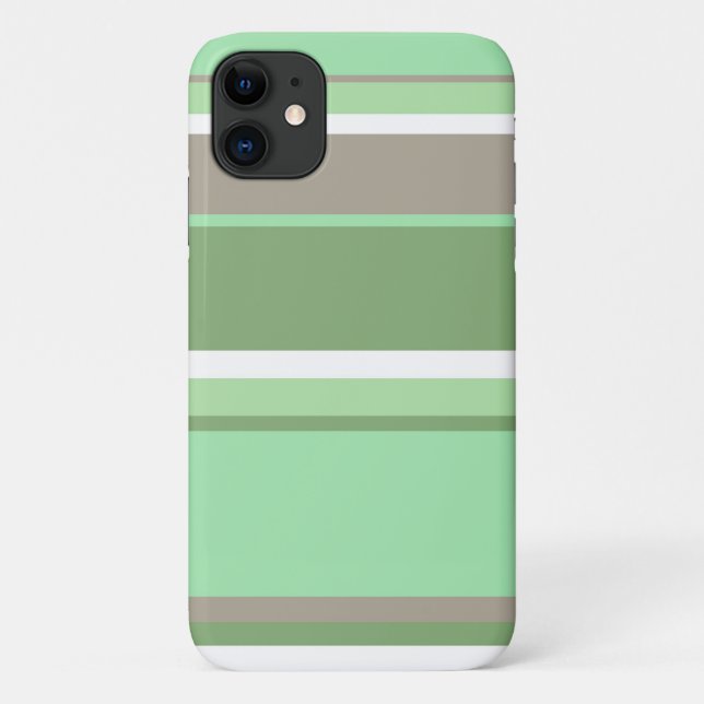 Capa Para iPhone 11 Listras verde claro (Verso)