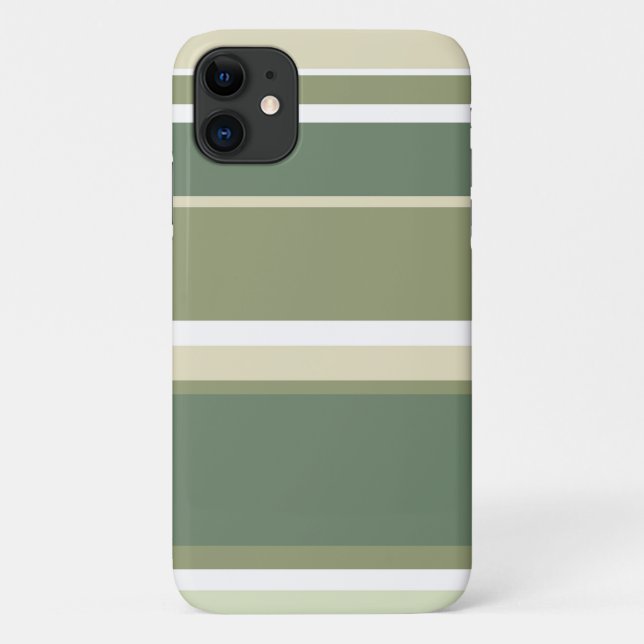 Capa Para iPhone 11 Listras verde oliva (Verso)