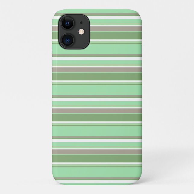 Capa Para iPhone 11 Listras verdes claras (Verso)