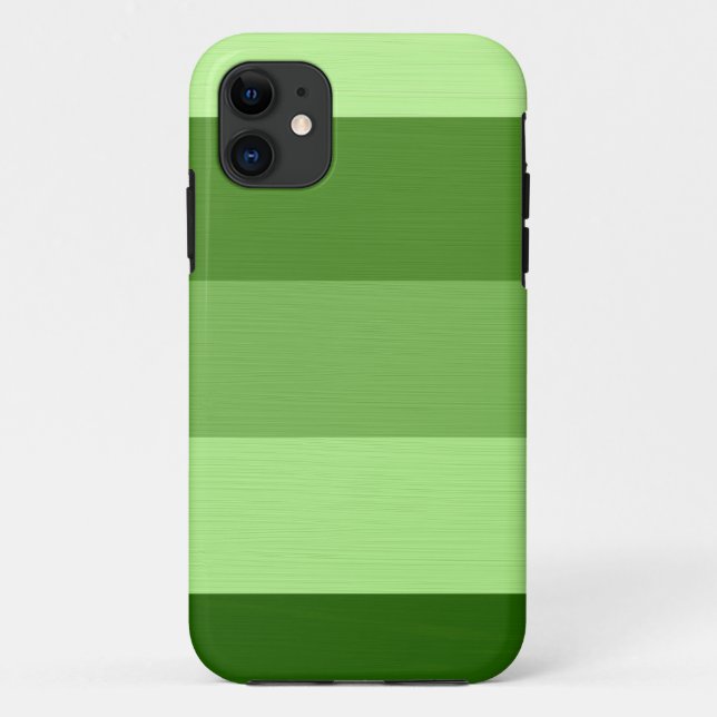 Capa Para iPhone 11 Listras verdes pálido lisas (Verso)
