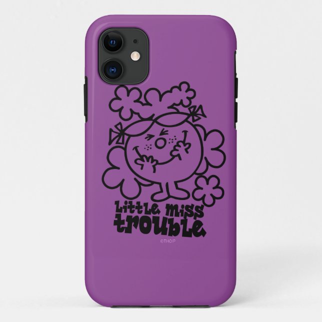 Capa Para iPhone 11 Little Miss Trouble | Preto e branco (Verso)