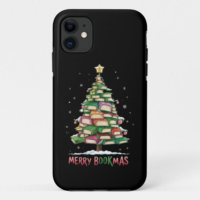 Capa Para iPhone 11 Livro de Natal Lover Tree Bibliotecas de Felizes B (Verso)