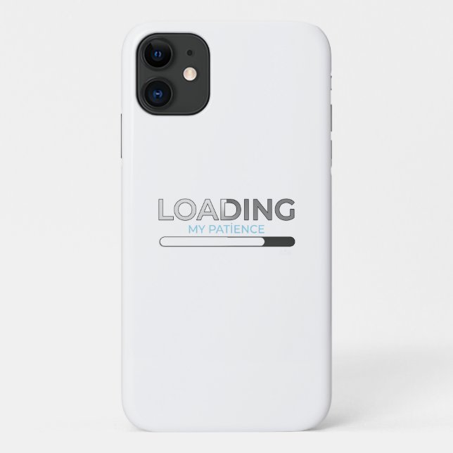 Capa Para iPhone 11 Loading My Patience - Funny Minimalist Progress Ba (Verso)