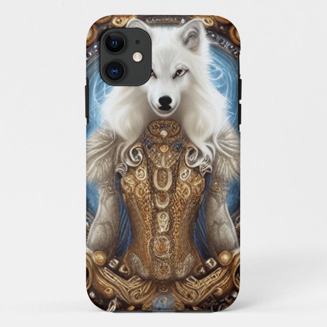 Capa Para iPhone 11 Lobo branco encantador (Verso)