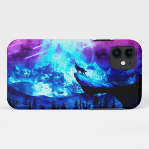 Capa Para iPhone 11 Lobo colorido uivando