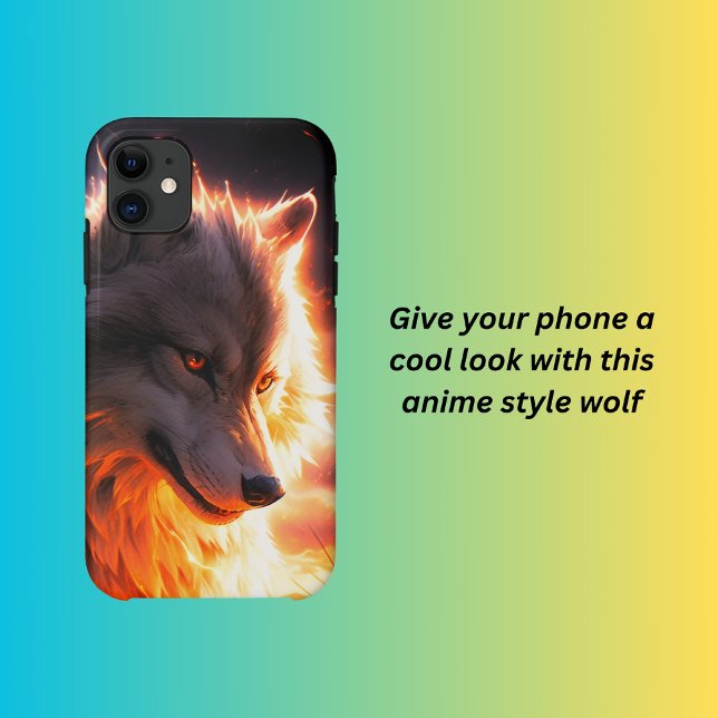 Capa Para iPhone 11 Lobo do estilo anime (Criador carregado)