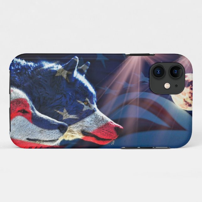 Capa Para iPhone 11 Lobo Lobos Lua Cheia (Verso (horizontal))