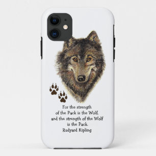 Capa Para iPhone 11 Lobo original da aguarela, força da família das