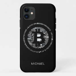 Capa Para iPhone 11 Logotipo Bitmoney Circuito Conselho preto Nome per