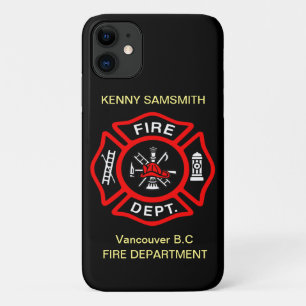Capa Para iPhone 11 Logótipo do Departamento de Fogo Crachá Preto e Ve