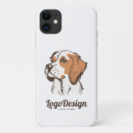 Capa Para iPhone 11 Logotipo ilustrado de um cão marrom e branco