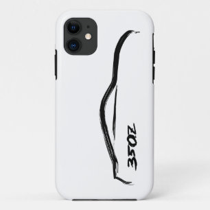 Capa Para iPhone 11 logotipo preto da silhueta 350z com fundo branco