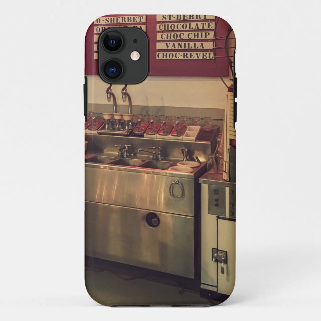 Capa Para iPhone 11 Loja de Sorvete Antiga (Verso)