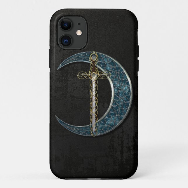 Capa Para iPhone 11 Lua e espada celtas (Verso)
