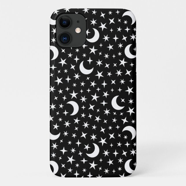 Capa Para iPhone 11 Lua e estrelas (Verso)