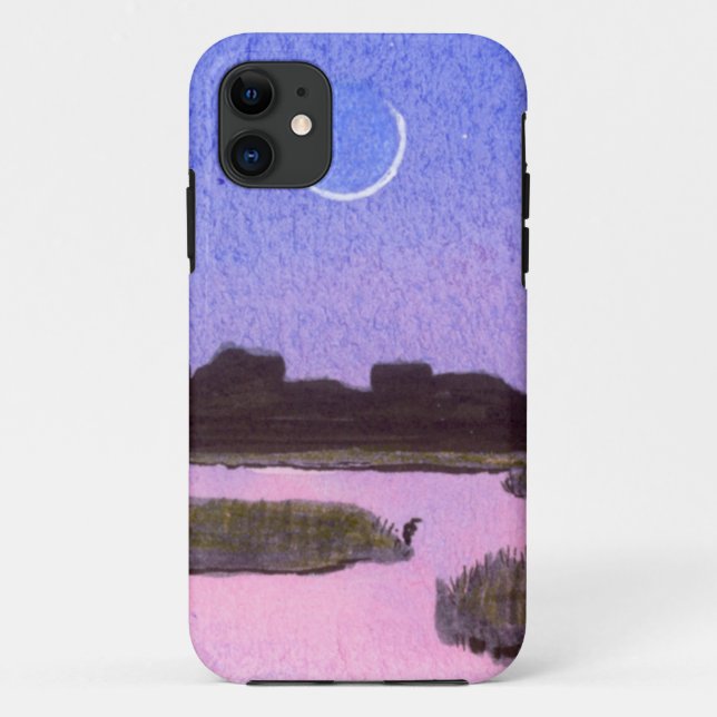 Capa Para iPhone 11 Lua & Heron (Verso)