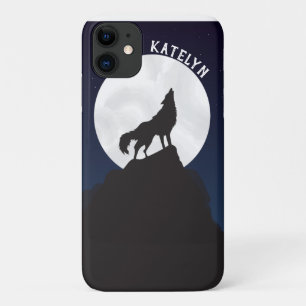 Capa Para iPhone 11 Lua legal do Céu Noturno com Lobo Personalizado