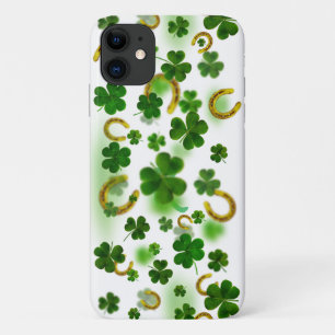Capa Para iPhone 11 Lucky Four Folha Clover Dourada Trendy