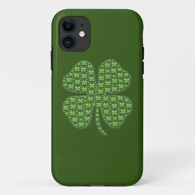 Capa Para iPhone 11 Lucky Irish Clover Dark Green (Verso)