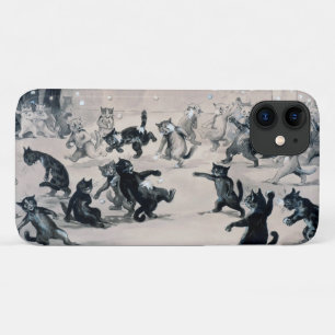 Capa Para iPhone 11 Luta de Gatos Snowball, Louis Wain