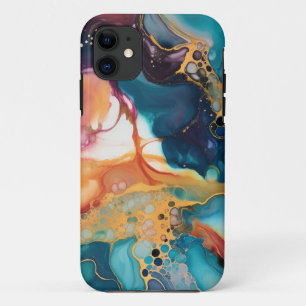Capa Para iPhone 11 Luxo Elegante Mármore Abstrato Lindo