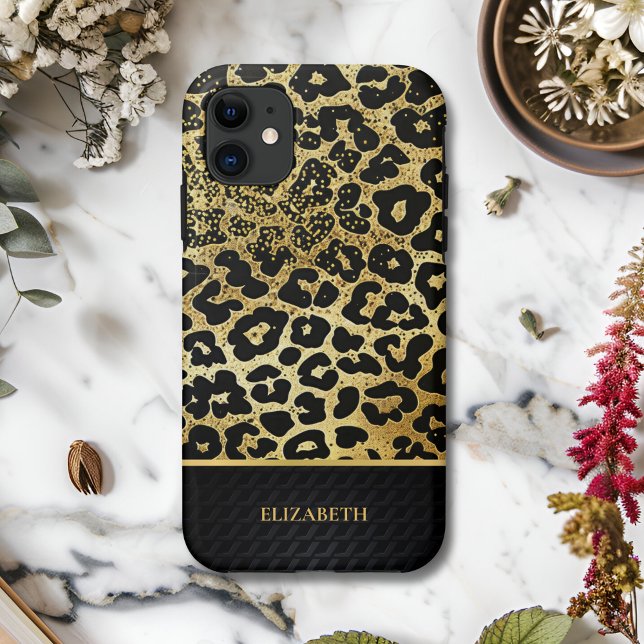 Capa Para iPhone 11 Luxury Golden Leopard Print – Stylish (Criador carregado)