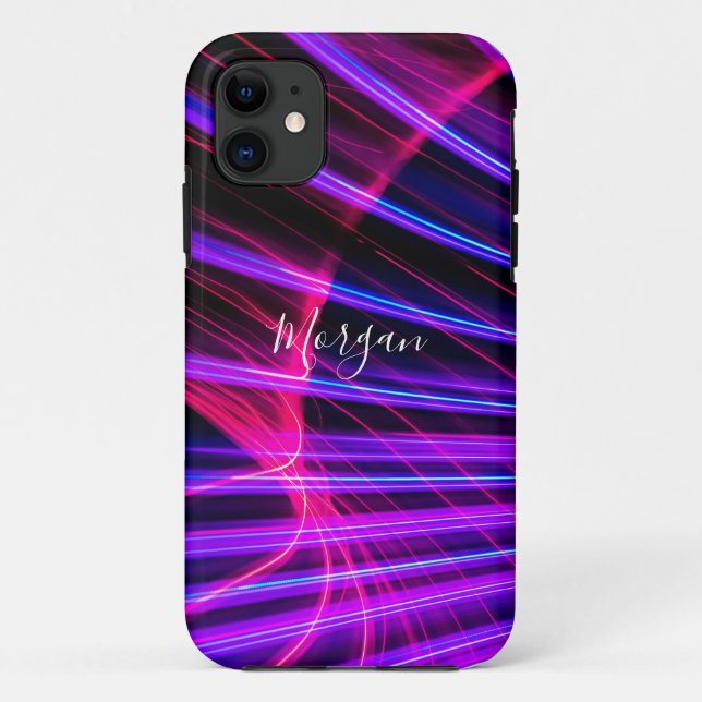 Capa Para iPhone 11 Luz Curva Colorida, Nome de Escuridão, Script Bran (Verso)