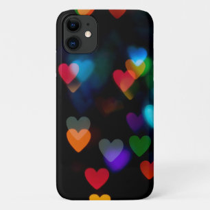 Capa Para iPhone 11 luzes do coração acesas a preto