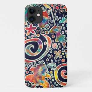Capa Para iPhone 11 Luzes noturnas Refletem Abstrato Trabalho de arte