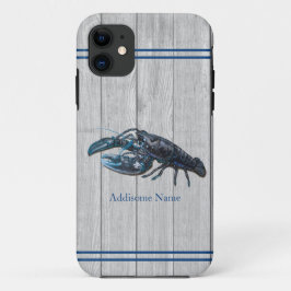 Capa Para iPhone 11 Madeira Cinza de lavagante azul-marítima russa per