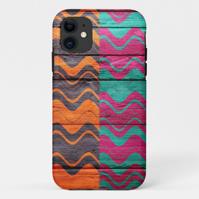 Capa Para iPhone 11 Madeira de Pastel Abstrato moderna #3 (Verso)