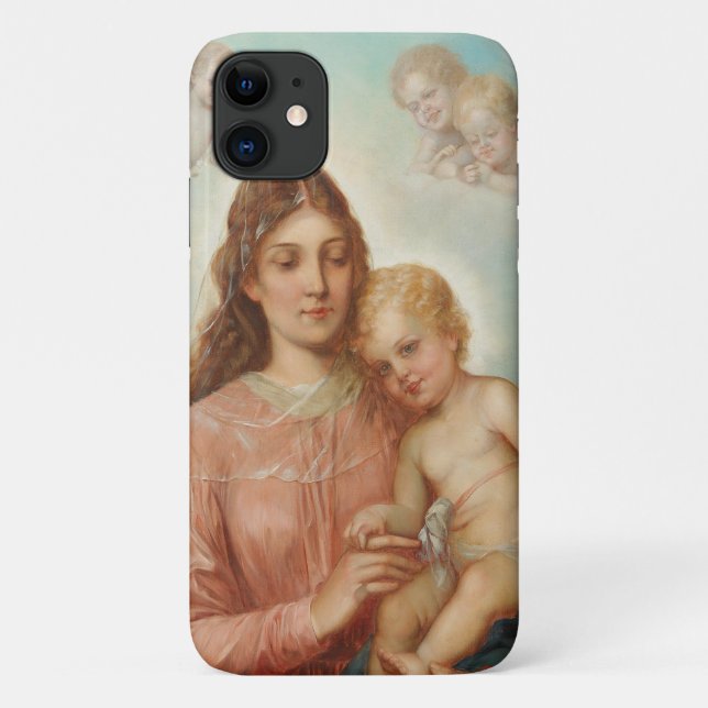 Capa Para iPhone 11 Madona e Menino (Verso)