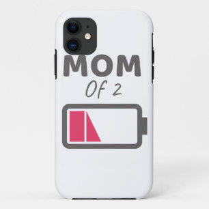 Capa Para iPhone 11 Mãe cansada de 2 mãe de 2 Dias de as mães