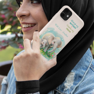 Capa Para iPhone 11 Mãe de elefante doce e presente personalizado para